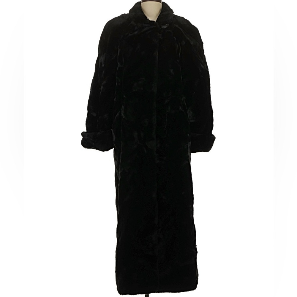 Vintage JH Collectibles Faux Fur Luxurious Knee Length Coat Size Small
